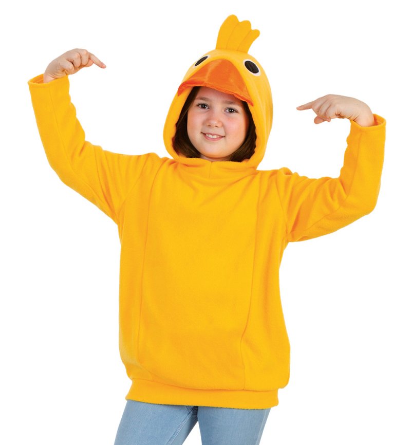 Enten Kostüm für Kinder Hoodie Kapuzenpullover Tierkapuze Schnabel Augen Kopfgefieder und Entenschwanz