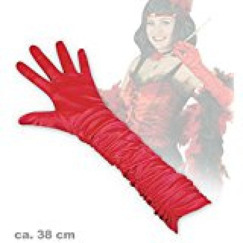 Damenhandschuhe Satinoptik sortierte Farben Länge ca. 38 cm Handschuhe rot weiß schwarz