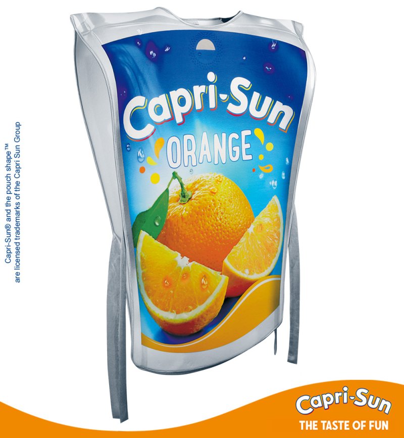 Capri-Sun Orange Kostüm – Offizielles Getränkepackung Outfit für Erwachsene in Einheitsgröße, lustiges Unisex Lizenzprodukt
