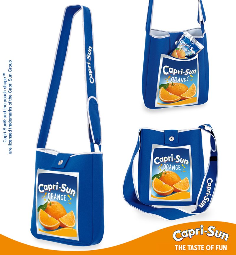 Capri-Sun Umhängetasche „Orange“ – Offizielles Lizenzprodukt | Schultertasche in Blau mit Markenlogo | Cooler Freizeitbegleiter für Erwachsene & Fans