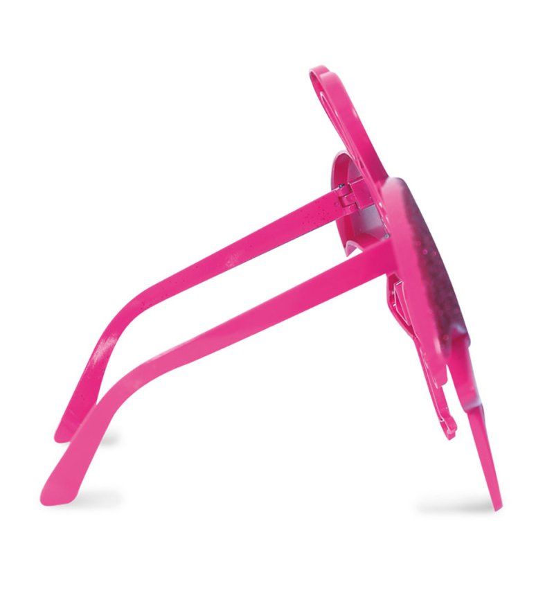 Brille Flamingo in pink - Glitzer, Paradiesvogel, Sommer, Junggesellinnenabschied, Karneval, Mottoparty
