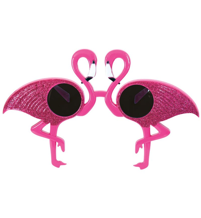 Brille Flamingo in pink - Glitzer, Paradiesvogel, Sommer, Junggesellinnenabschied, Karneval, Mottoparty