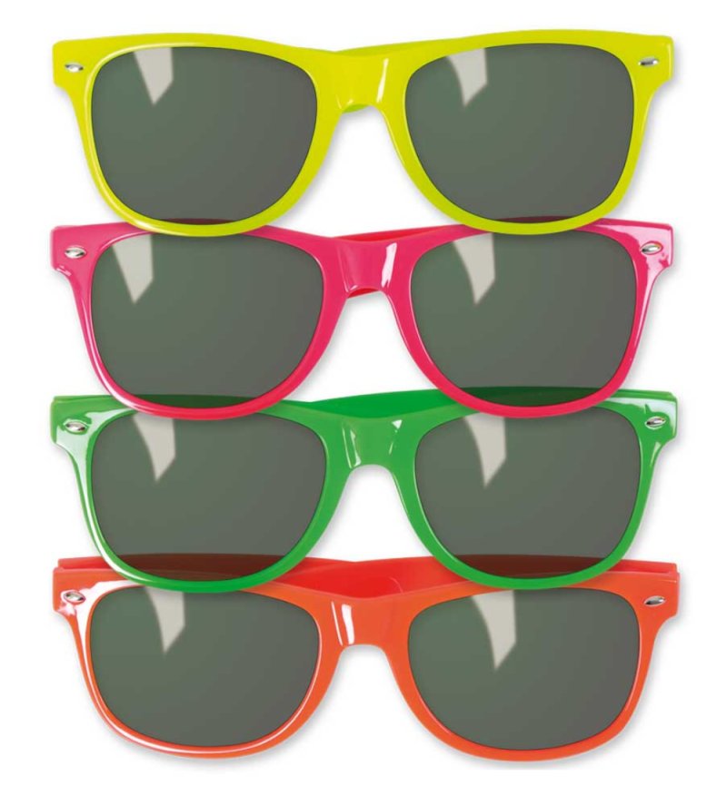 Zubehör-Set 2-teilig Trilby bunt und Sonnenbrille Neon in verschiedenen Farben Fedora und Brille Accessoire-Set