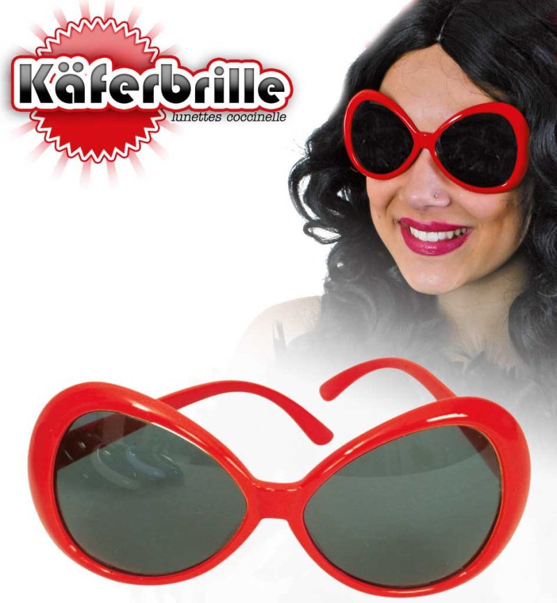 Käfer-Brille, rot, Sonnenbrille