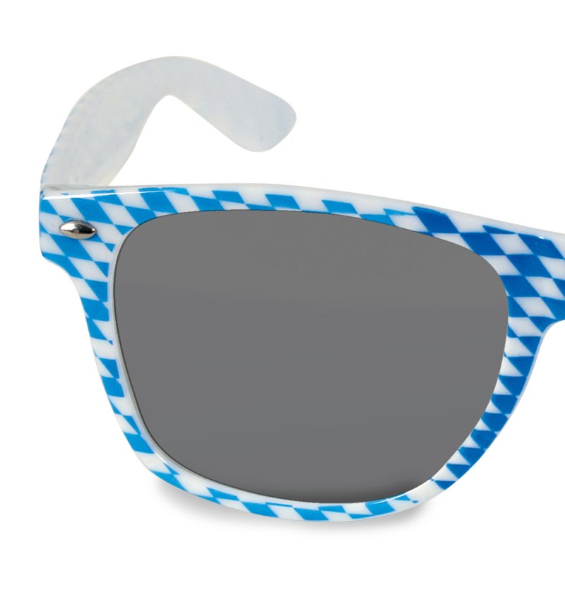 Bayernbrille in Blau-Weiß, Sonnenbrille, Accessoire, Volksfest, Wiesn, Bierfest, Karneval
