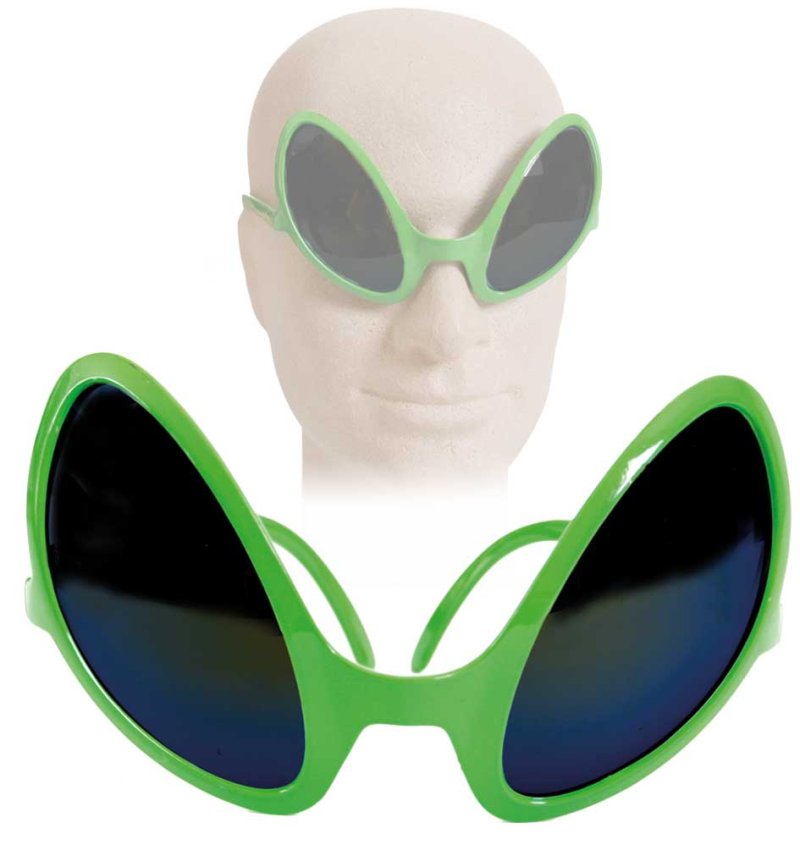 Alien-Brille, grün, Außerirdisch, Karneval, Fastnacht