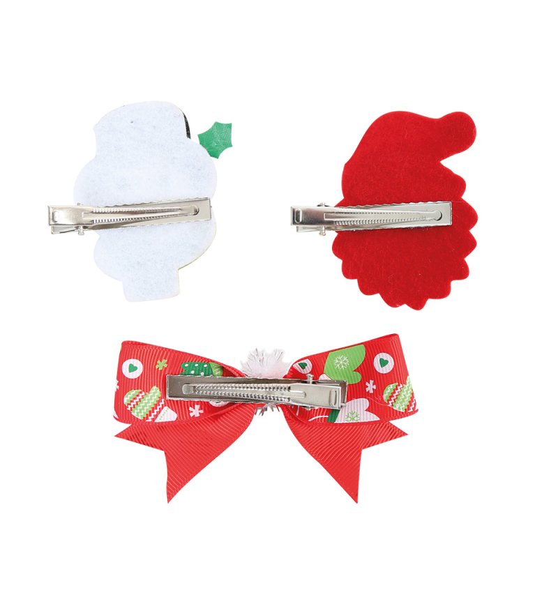 Haarspange Weihnachten Haarclip Schleife Nikolaus Schneemann Haarklammer Wichtelgeschenk