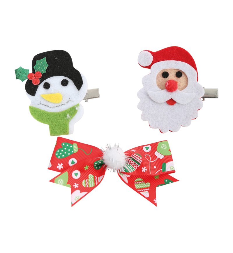 Haarspange Weihnachten Haarclip Schleife Nikolaus Schneemann Haarklammer Wichtelgeschenk