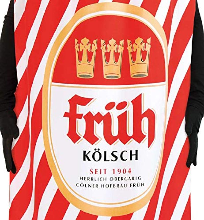 Kostüm - Set Kölsch, 2-teilig Kostüm Bierdose und Seppl Hut, Rot - weiß | Einheitsgröße für Erwachsene | Köllee alaaf, Köln, Karneval
