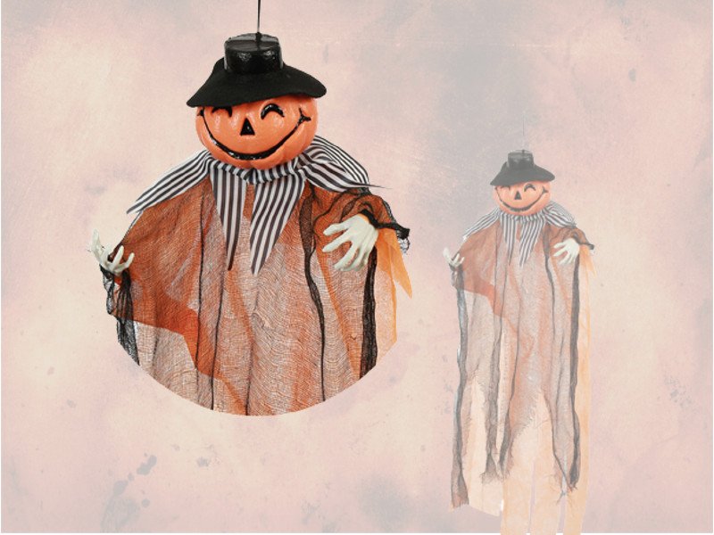Halloween Deko Kürbis zum hängen Dekoration Party Deko Kürbiskopf Hängender-Kürbis Vogelscheuche
