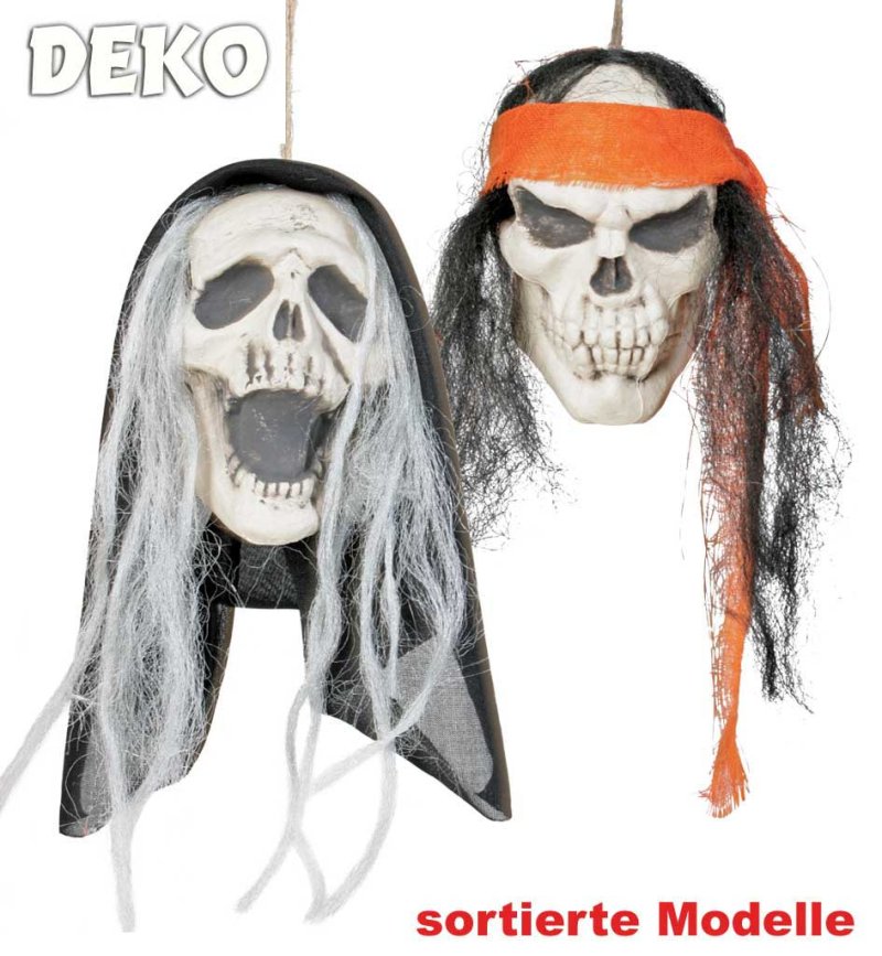 Halloween Dekoschädel, sortierte Modelle, ca. 10 cm, Halloween, Party, Deko