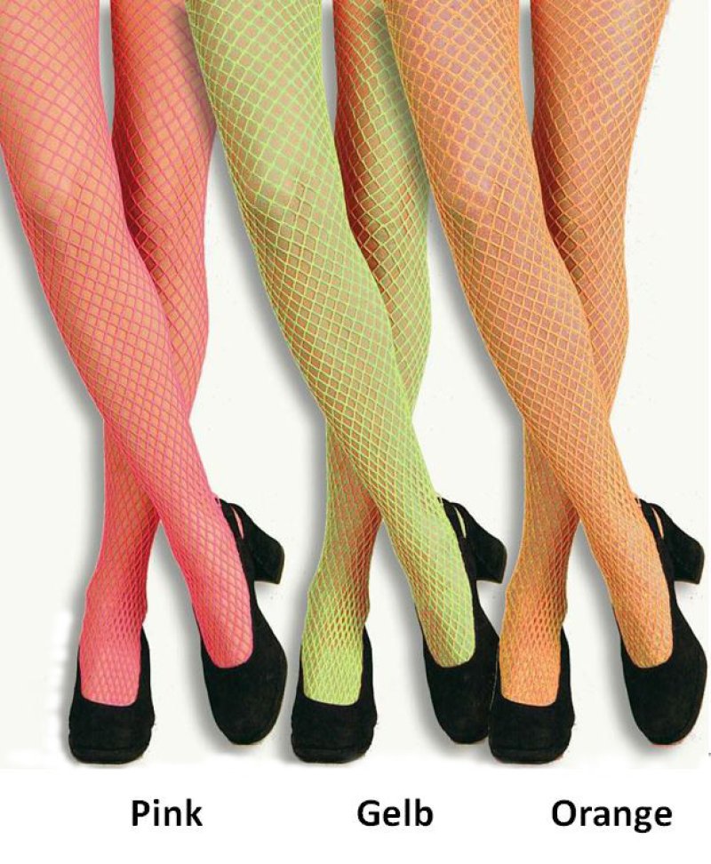Netzstrumpfhose, Strumpfhose für Erwachsene, sortierte Farbe, Universalgröße, neonfarbend