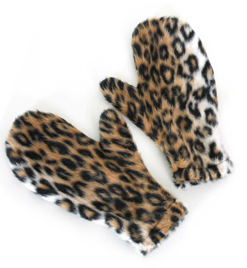 Leo Handschuhe Kostümzubehör schwarz weiß braun