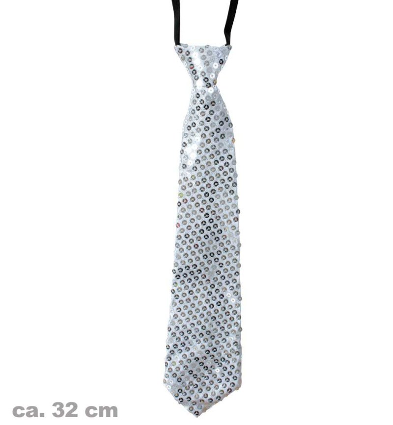 Silvesterkrawatte, gold und silber sortiert, ca. 32 cm, Party, Silvester, Karneval
