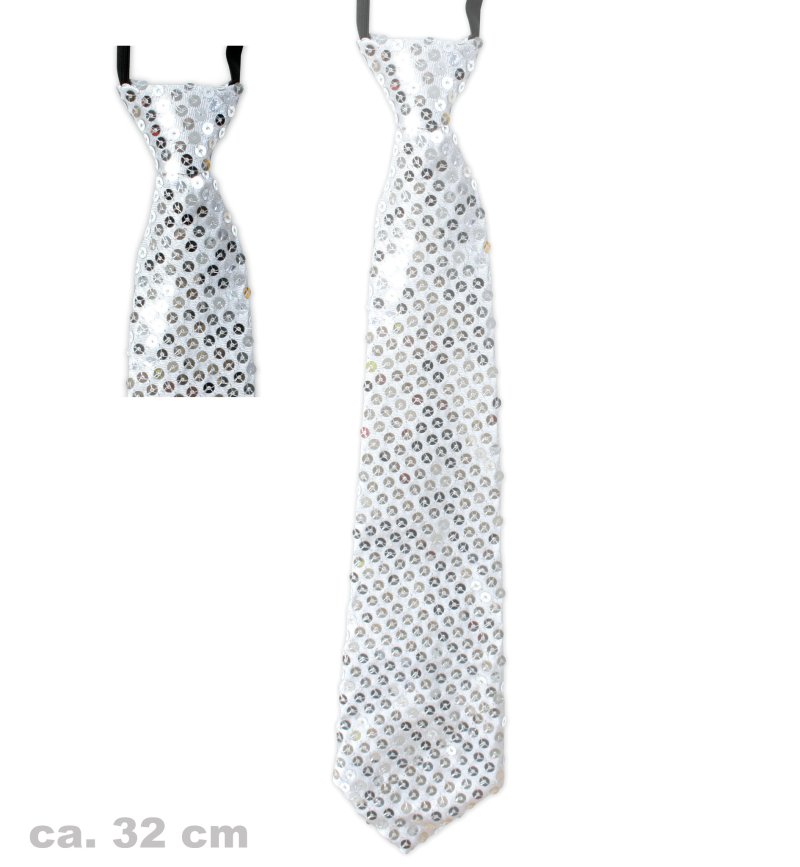 Silvesterkrawatte, gold und silber sortiert, ca. 32 cm, Party, Silvester, Karneval