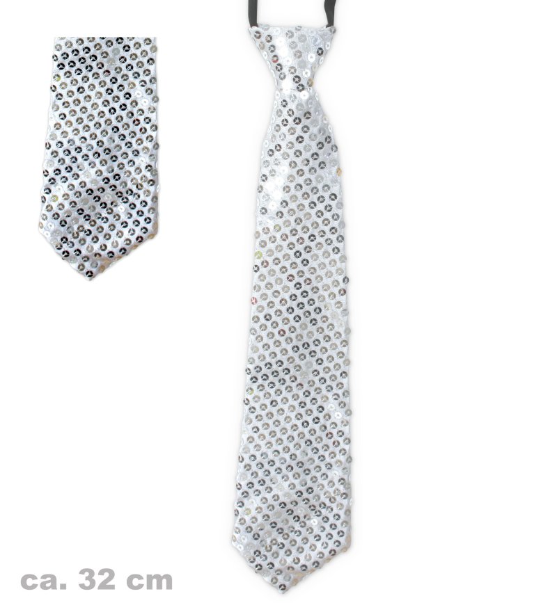 Silvesterkrawatte, gold und silber sortiert, ca. 32 cm, Party, Silvester, Karneval