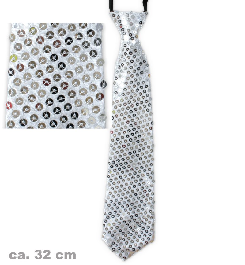 Silvesterkrawatte, gold und silber sortiert, ca. 32 cm, Party, Silvester, Karneval