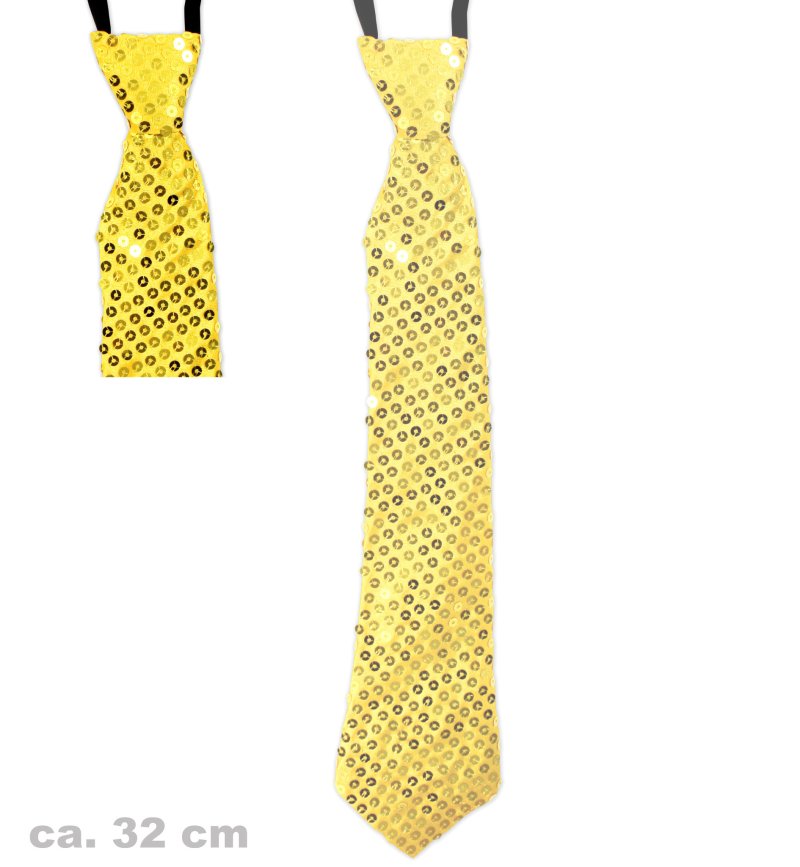 Silvesterkrawatte, gold und silber sortiert, ca. 32 cm, Party, Silvester, Karneval