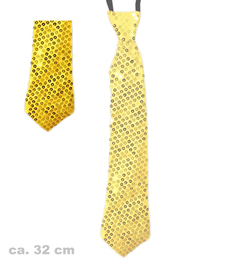 Silvesterkrawatte, gold und silber sortiert, ca. 32 cm, Party, Silvester, Karneval