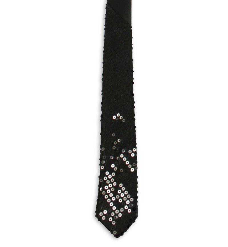 Paillettenkrawatte edel in verschiedenen Farben zum Binden Länge ca. 142 cm mit Bügel Karneval Party Silvester Accessoire