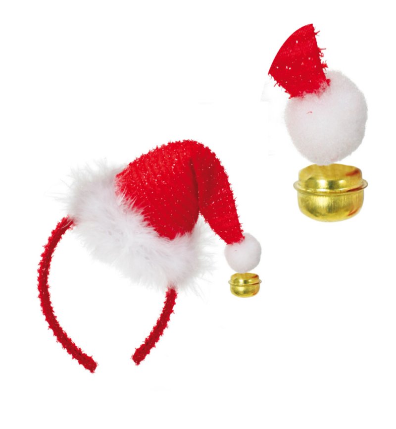 Nikolaus Haarreif mit Glöckchen rot Weihnachtself Santa Claus Advent Accessoire Kopfschmuck Weihnachtsmann