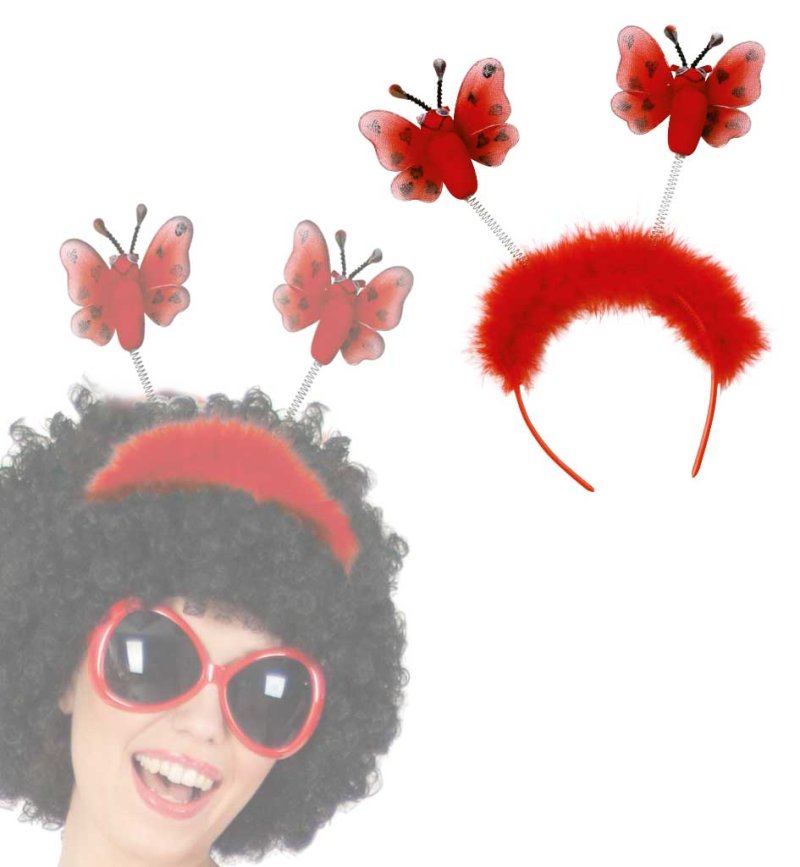 Haarreif mit Käfern, Wackelkäfer, Federn, Mottoparty, Karneval