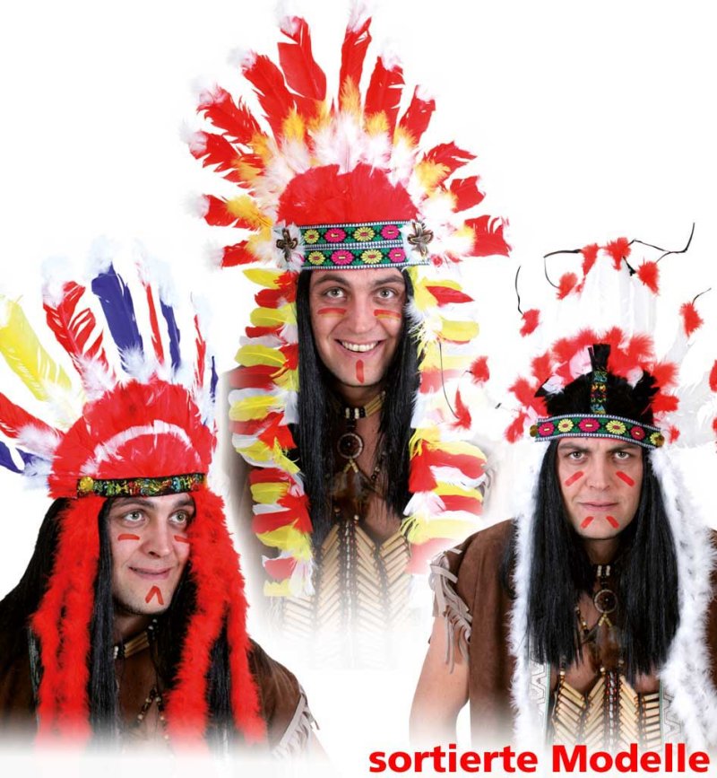 Indianer Kopfschmuck, sortierte Modelle, Indianer, Karneval, Accessoire