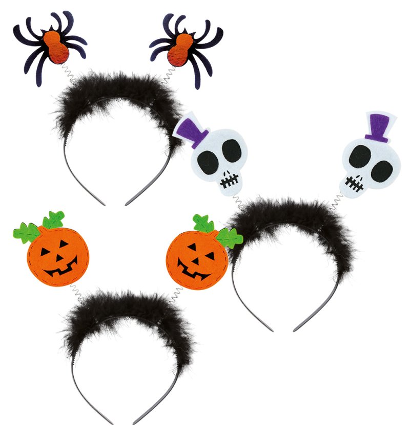 Gruselige Halloween Haarreife mit verschiedenen Motiven Spinne Kürbis Totenkopf Kopfschmuck Cosplay
