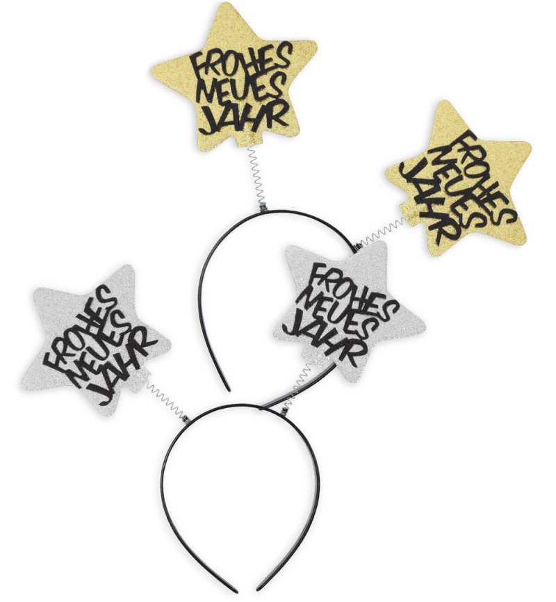 Haarreif Silvester Frohes Neues Jahr Sterne Glitzer Wabbles Accessoire Party Fotorequisite