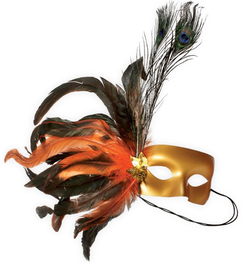 Federdomino, sortierte Motive, Maske, Karneval, Mottoparty, Accessoire