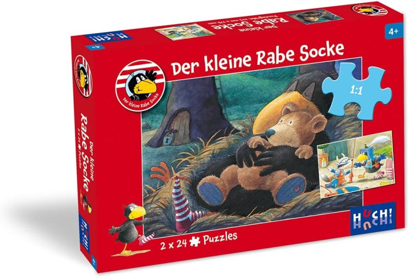 Der kleine Rabe Socke Kinderpuzzle, 2 Puzzles á 24 Teile