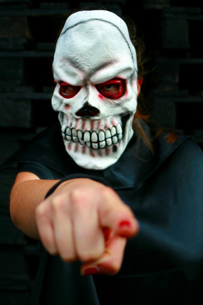 Halloween Halbmaske Schädel, Halloween, Karneval, Mottoparty, Horror, Grusel