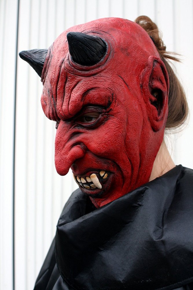 Teufelsmaske, Latex, 3/4 Maske, Halloween, Karneval, Mottoparty, Horror