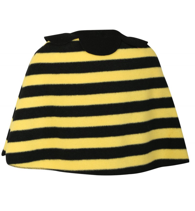 Kinderkostüm Bienen Umhang in Schwarz-Gelb Gestreift Cape Bienchen Karneval Halloween