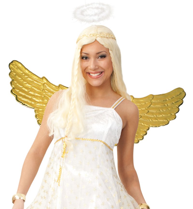 Engels-Set 2-TLG. Heiligenschein + Engelsflügel, Weihnachten, Mottoparty, Karneval