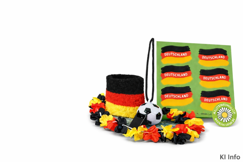Deutschland Fanpaket mit Blumenkette und Schweißbändern für EM und WM