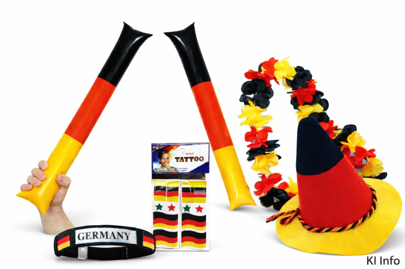 Fan Set, 5-tlg. Deutschland, EM, WM, Fußballparty, Germany, Fanartikel