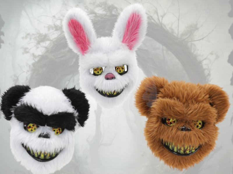 Plüsch-Horrormasken - Bärenmaske Pandamaske Hasenmaske