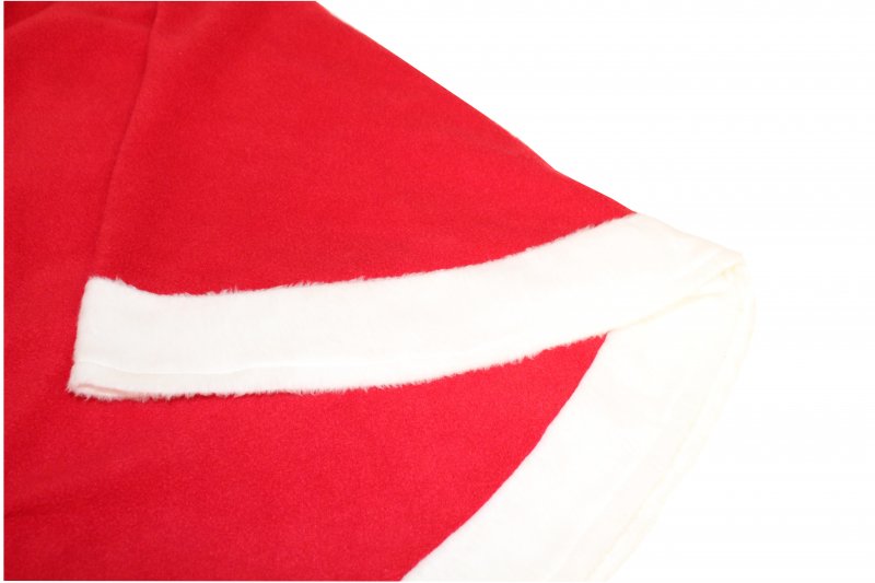 Nikolaus-Poncho in rot-weiß mit Kapuze, Weihnachten, Umhang, Überwurf