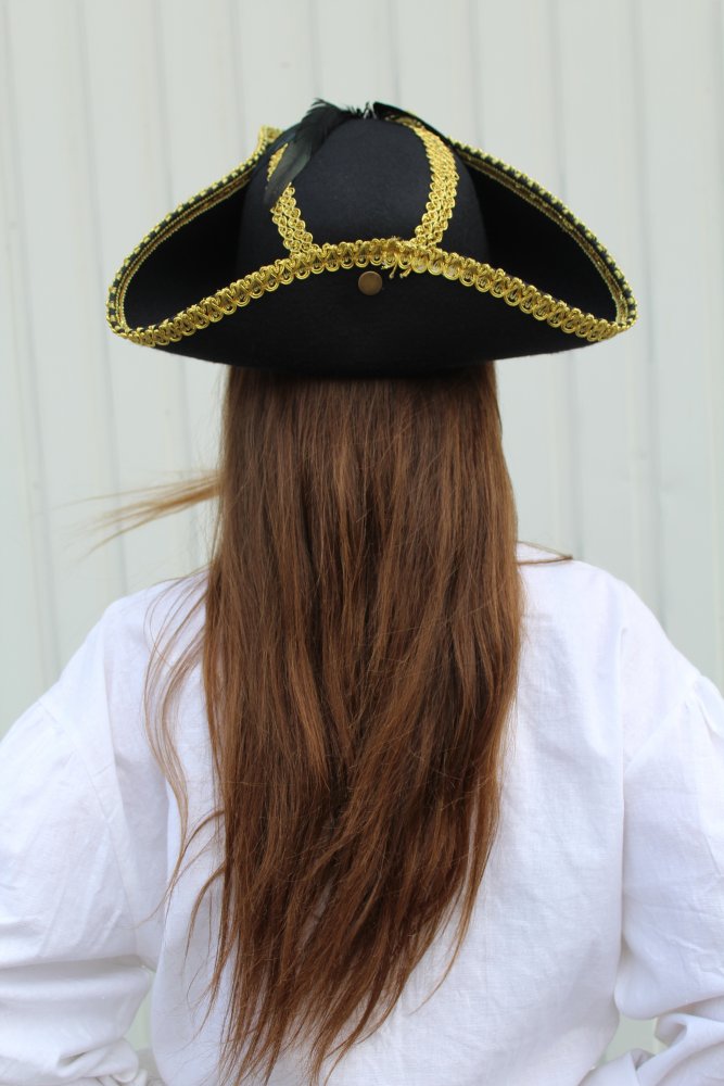 Hut Edel-Pirat, Gr. 58 cm, Halloween, Karneval, Mottoparty, Piratenaccessoire