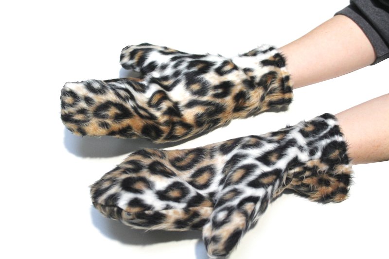 Leo Handschuhe Kostümzubehör schwarz weiß braun