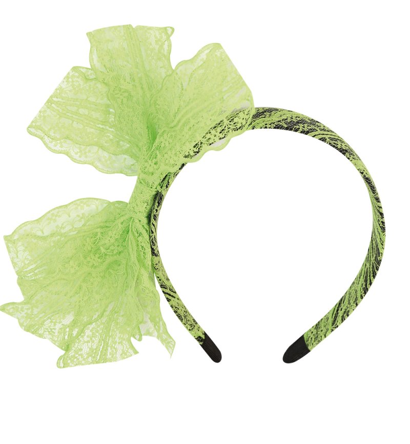 80er-Jahre-Kostüm-Zubehör-Set 6 tlg. Neon Rock Handschuhe, Ohrringe Haarreif Schleife Retro Style Bad Taste Accessoire