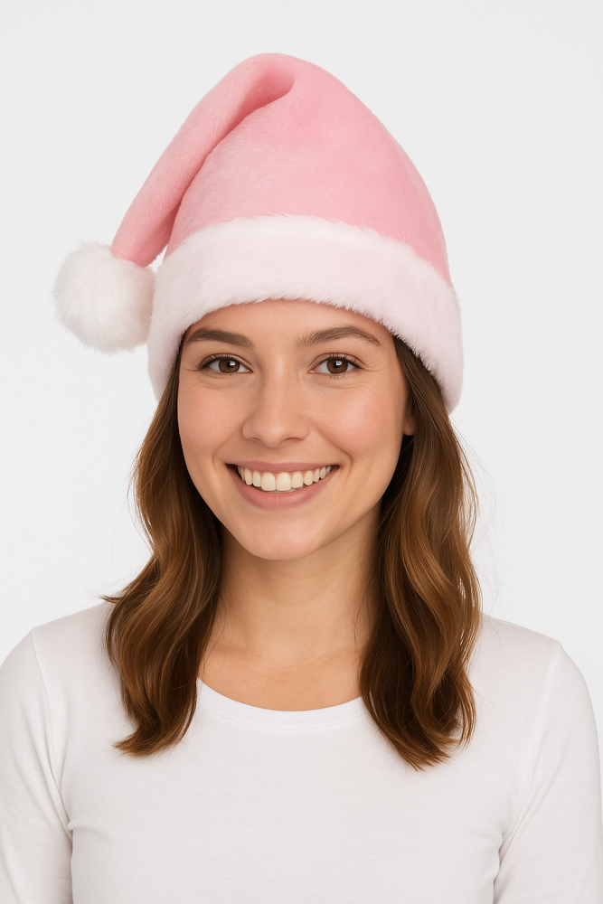 Mütze Nikolaus Plüsch Weihnachtsmütze, edel