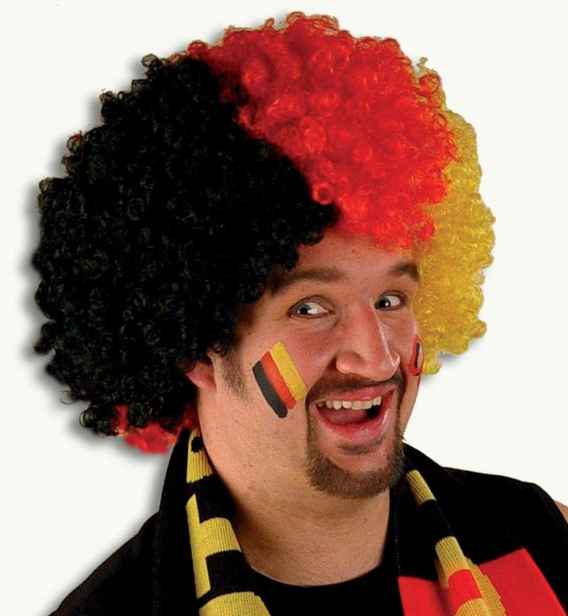 Deutschland Afro-Perücke in Schwarz-Rot-Gold für Fußball Fans