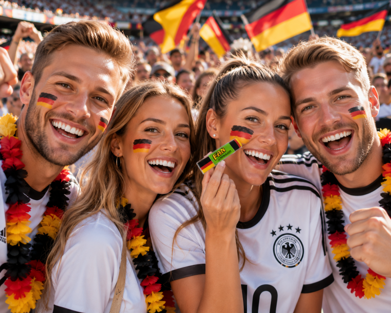 Deutschland Fan Schminkstift 3-in-1 in Schwarz Rot Gold mit Farbstreifen für Fußball, EM, WM und Public Viewing