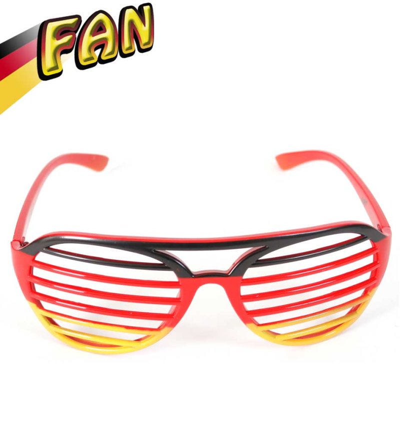 Deutschland Gitterbrille in Schwarz-Rot-Gold für Fußballfans