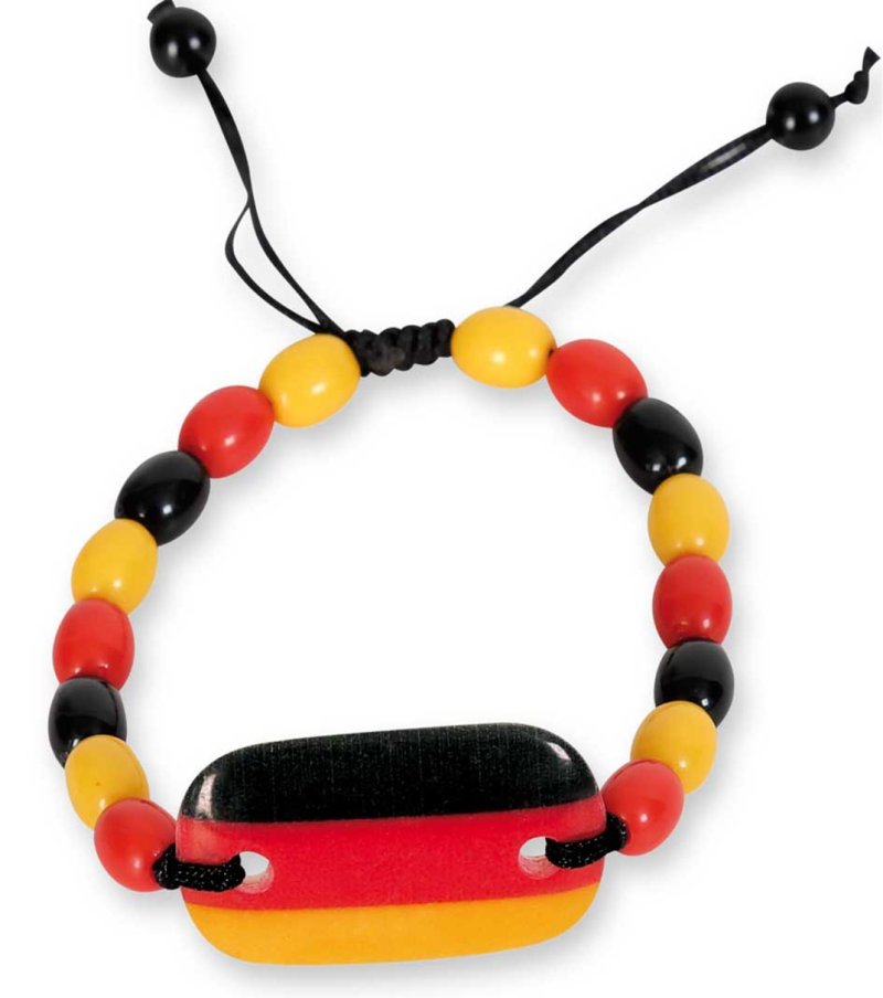 Deutschland Perlenarmband in Schwarz-Rot-Gold für Fußballfans