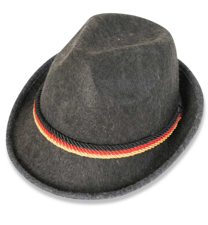 Deutschland Trilby Hut mit Schwarz-Rot-Gold Band für Fußballfans