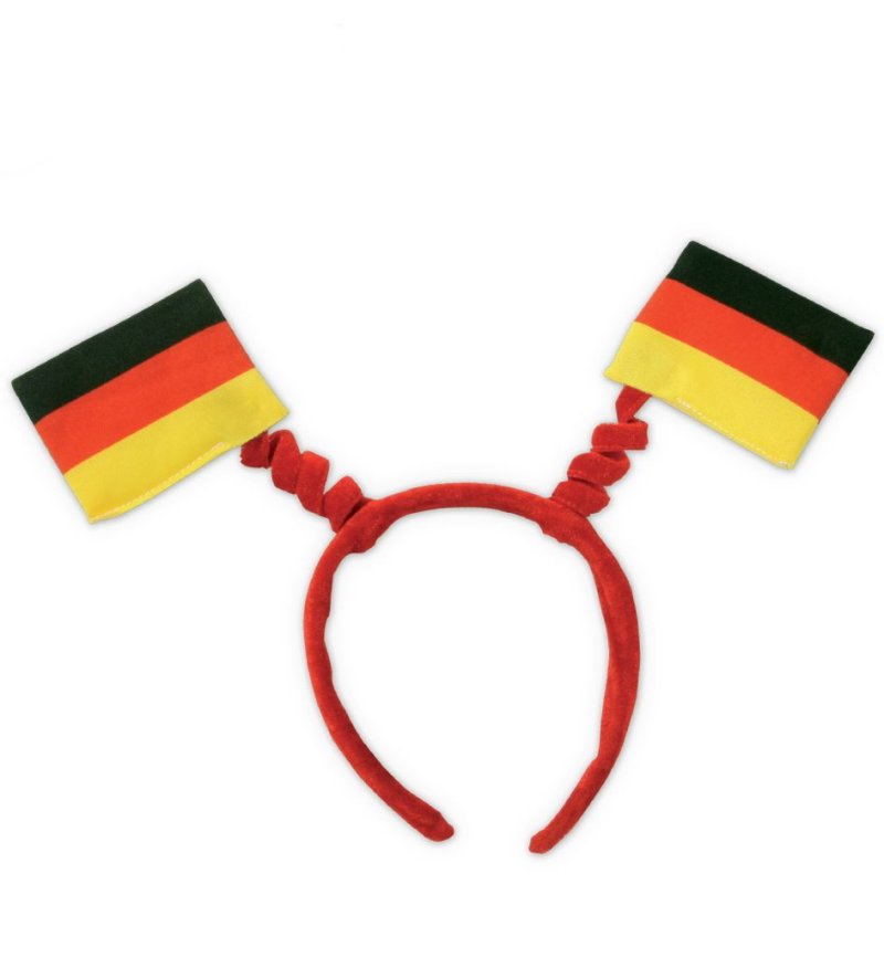 Deutschland Haarreif mit beweglichen Fahnen in Schwarz-Rot-Gold