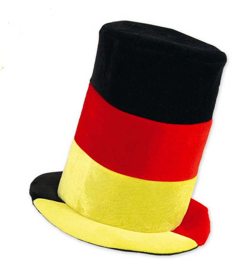 Deutschland Zylinder Hut in Schwarz-Rot-Gold für Fußballfans und Fanpartys
